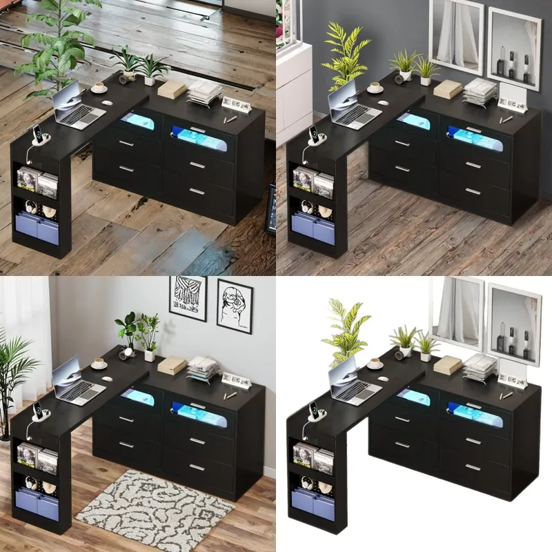 Home Office L Shaped Desk - Bureau d'angle en forme de L