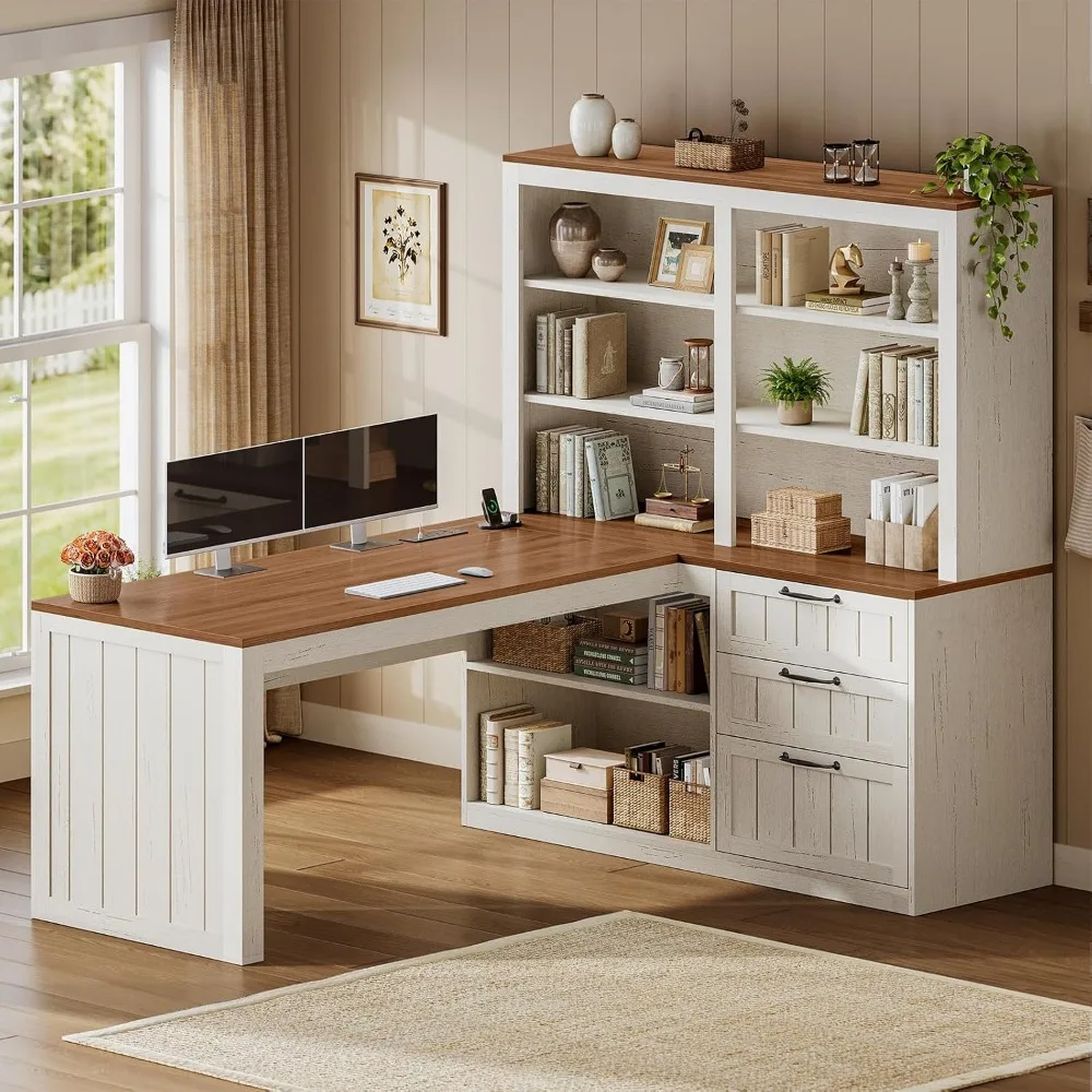 Home Office L Shaped Desk - SEDETA Bureau d'ordinateur en forme de