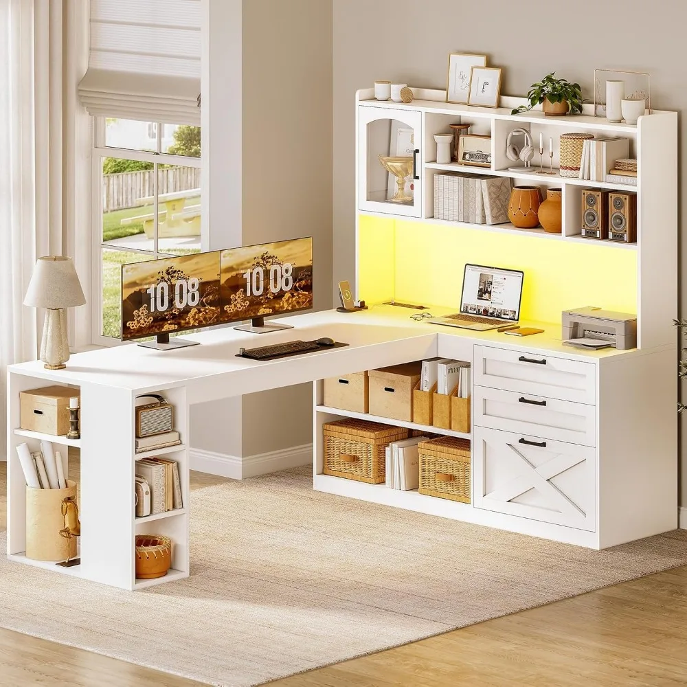 Home Office L Shaped Desk - SEDETA Bureau d'angle en forme de