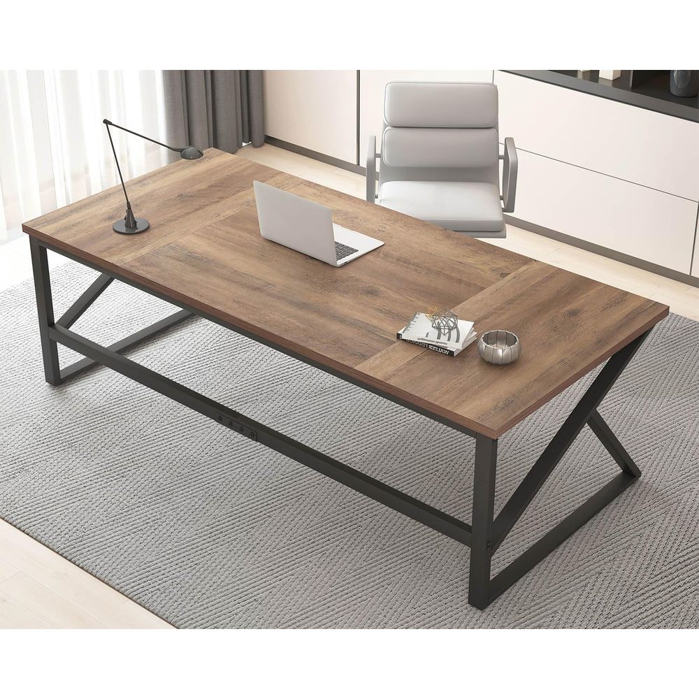 Home Office With Two Desks - Bureau double extra long pour bureau