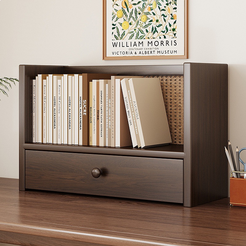 Bookcase Wood Shelf - Étagère de bureau en bois massif,