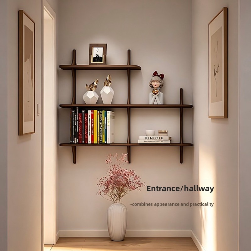 Bookcase Wood Shelf - Étagère murale en bois massif, bibliothèque