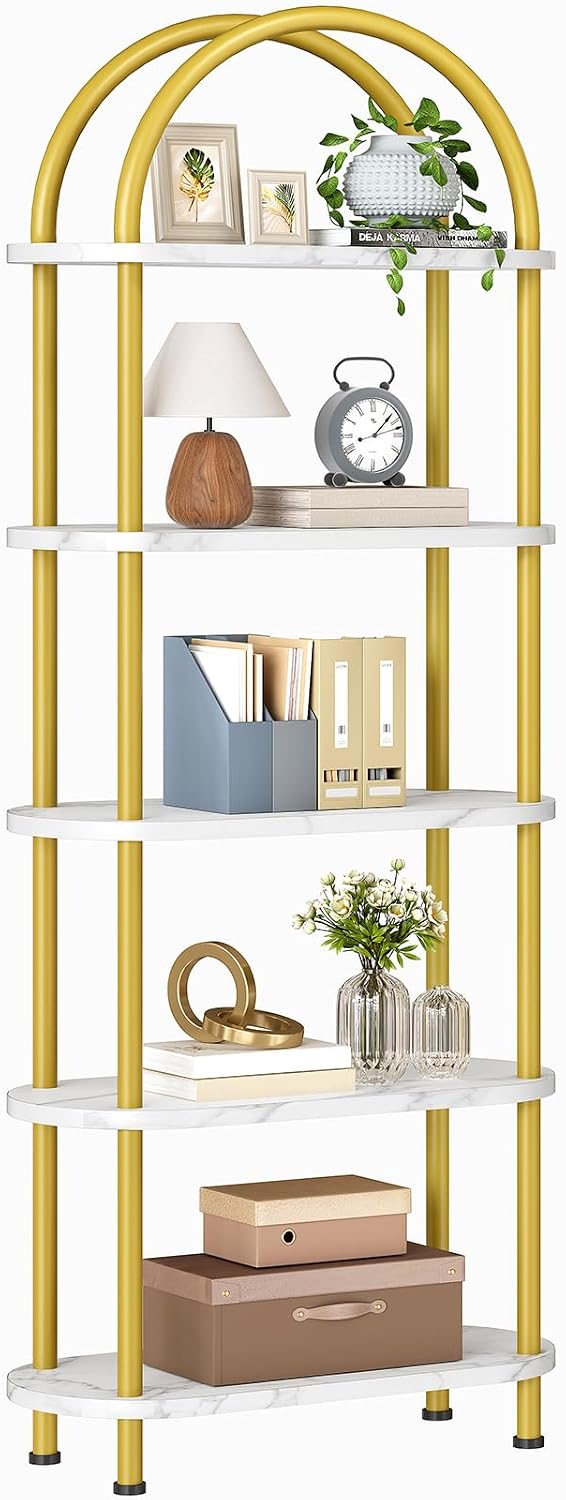 Bookcase Wood Shelf - HOOBRO Étagère ouverte à 5 niveaux,