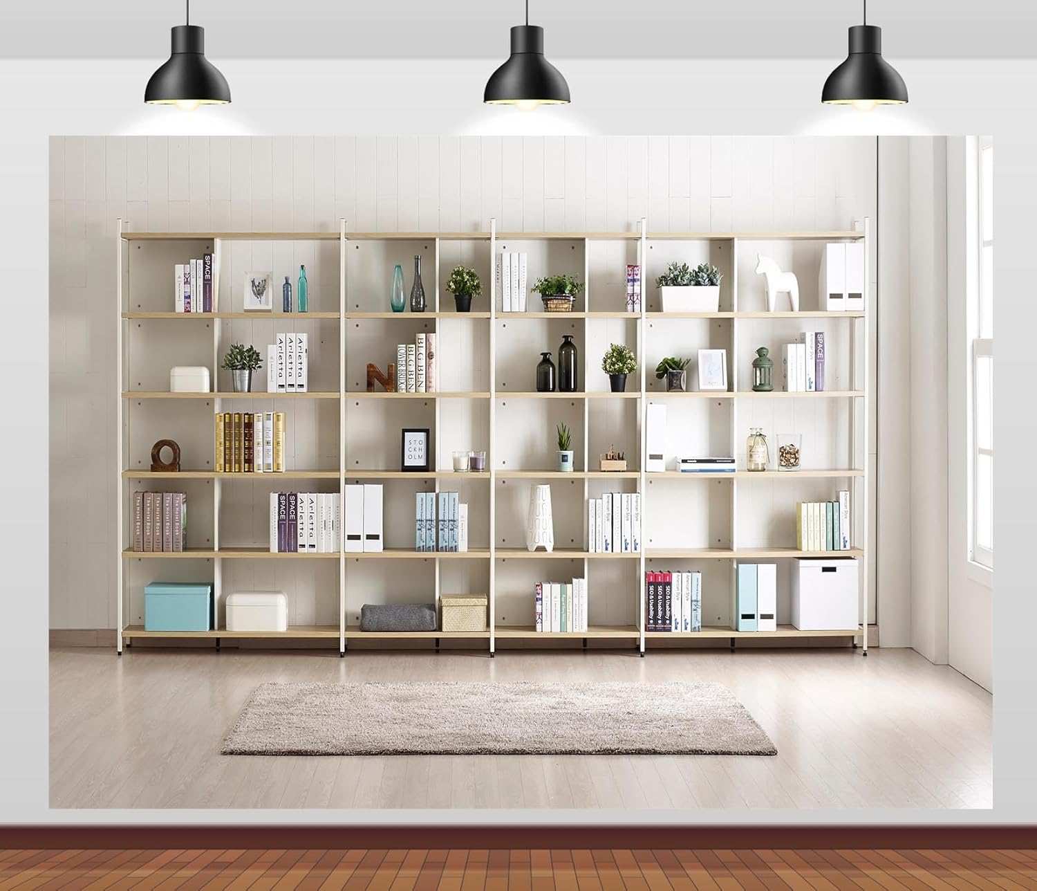 Home Office Zoom Background - Bibliothèque photographie toile de fond moderne