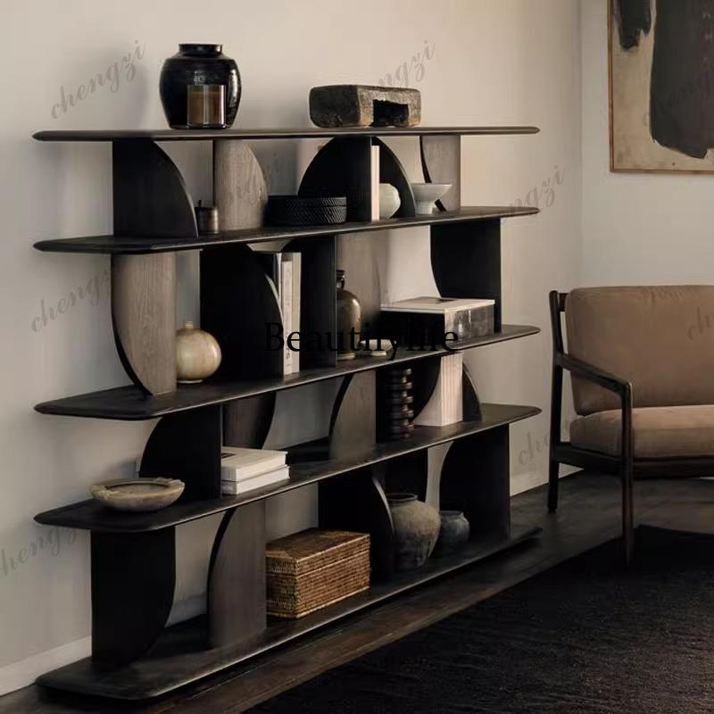 Bookcase Wood Shelf - Étagère en bois massif, étagère wabi