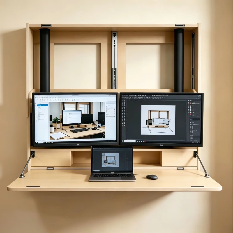 Home Office With Two Desks - Station de travail à domicile peu