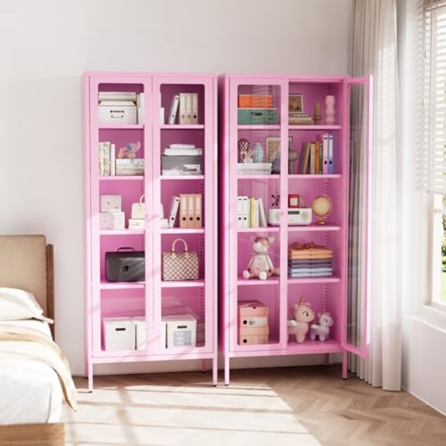 Home Office In Living Room - Vitrine à 5 niveaux en verre