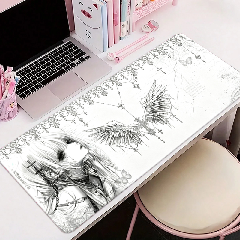 Home Office Keyboard And Mouse - Tapis de souris en cuir noir