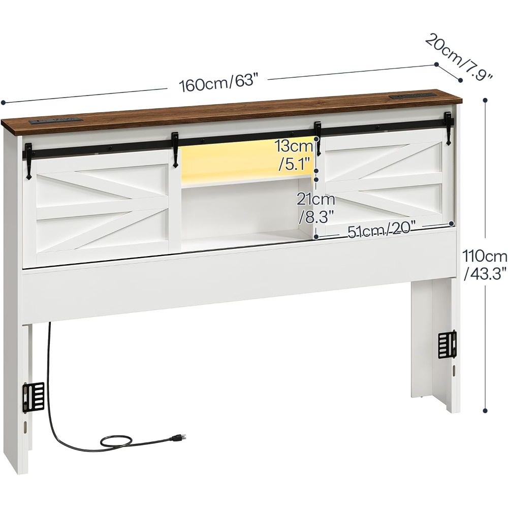 Bookcase Wood Shelf - Tête de lit Queen avec étagère