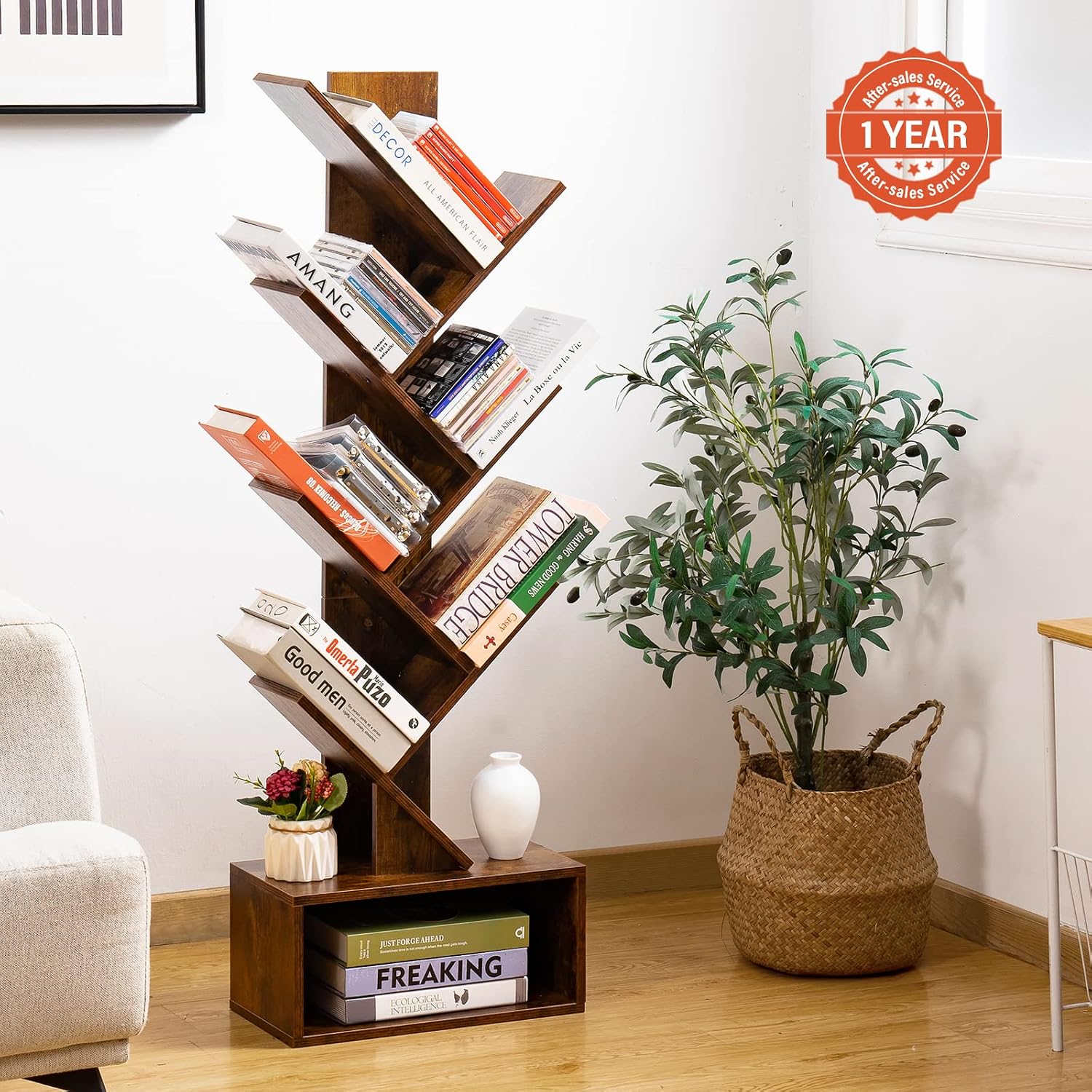 Yoobure Tree Bookshelf - Bibli - Bookcase Wood Shelf avis et prix