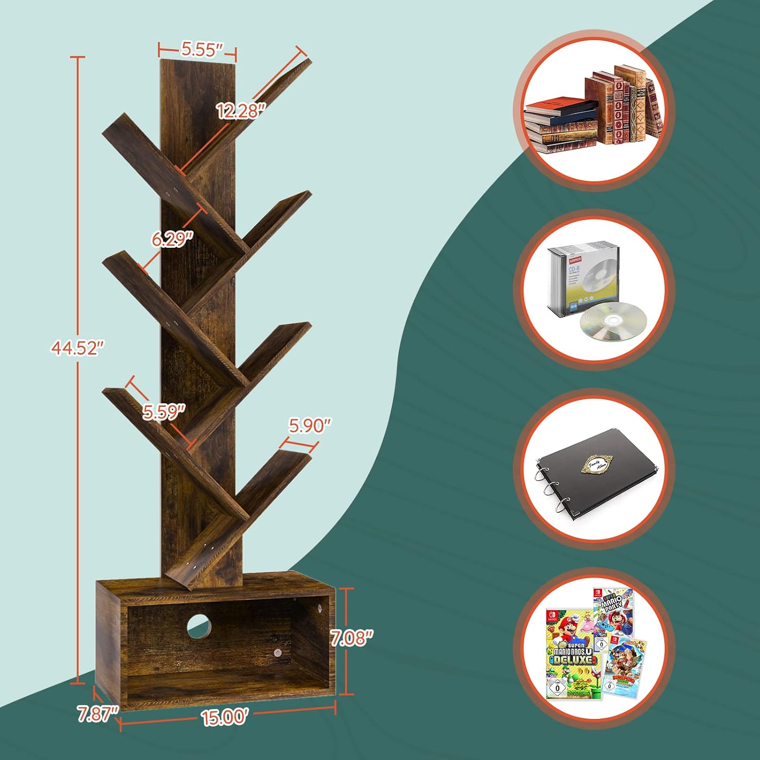 Yoobure Tree Bookshelf - Bibli - Bookcase Wood Shelf avis et prix