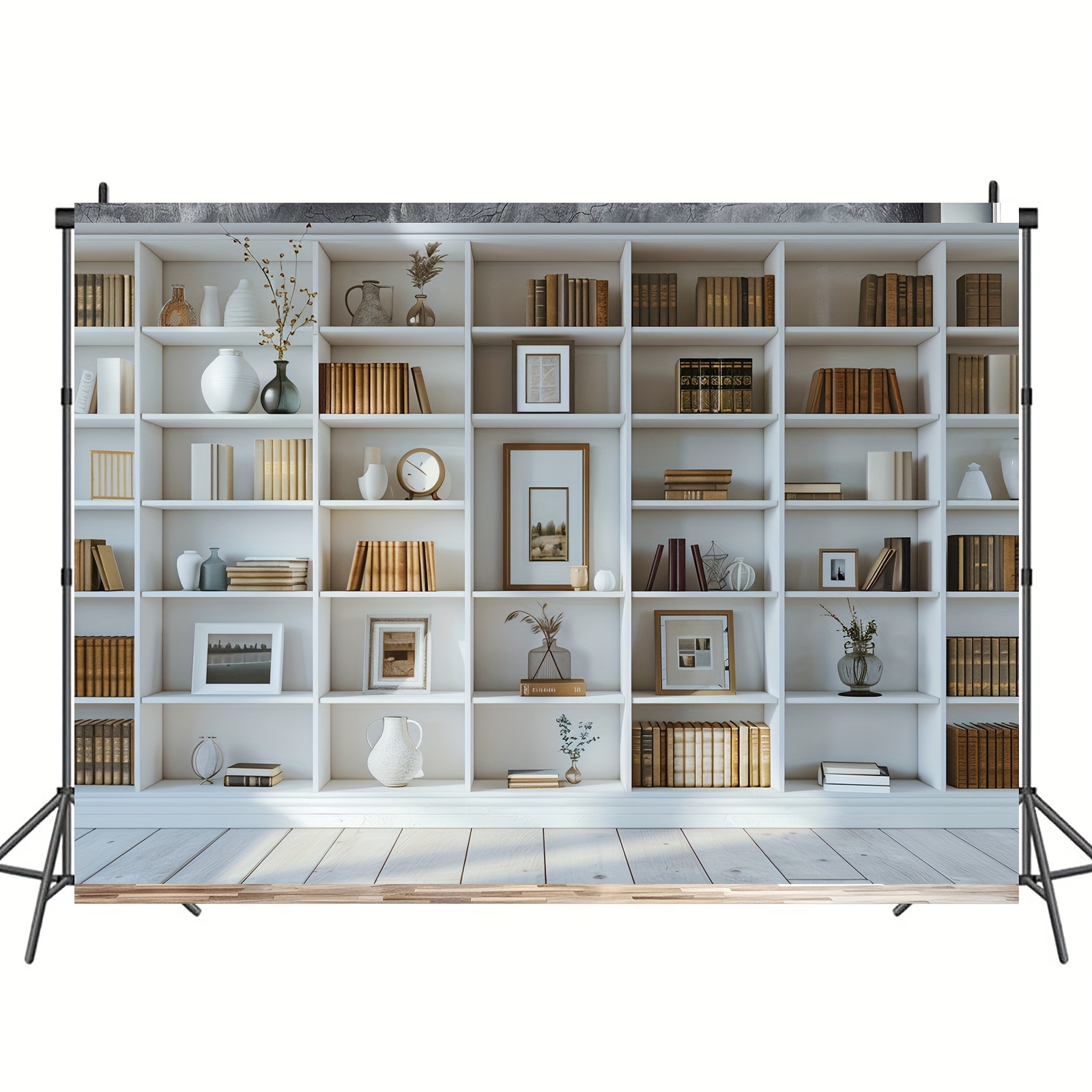 1pc blanc étagère fond bibliot - Home Office Zoom Background avis et prix