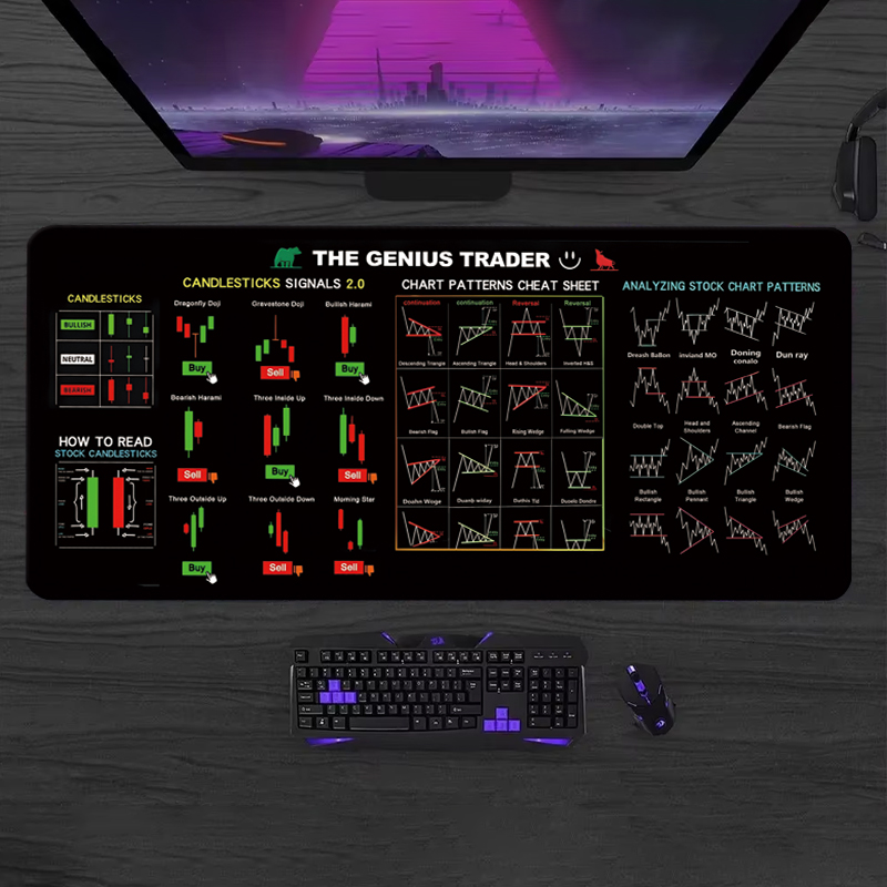 EXCO Stock Market Trader Tapis - Home Office Keyboard And Mouse avis et prix