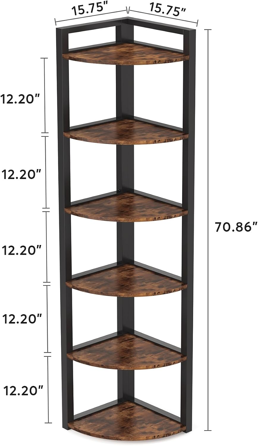Étagère d'angle Tribesigns à 6 - Bookcase Wood Shelf avis et prix