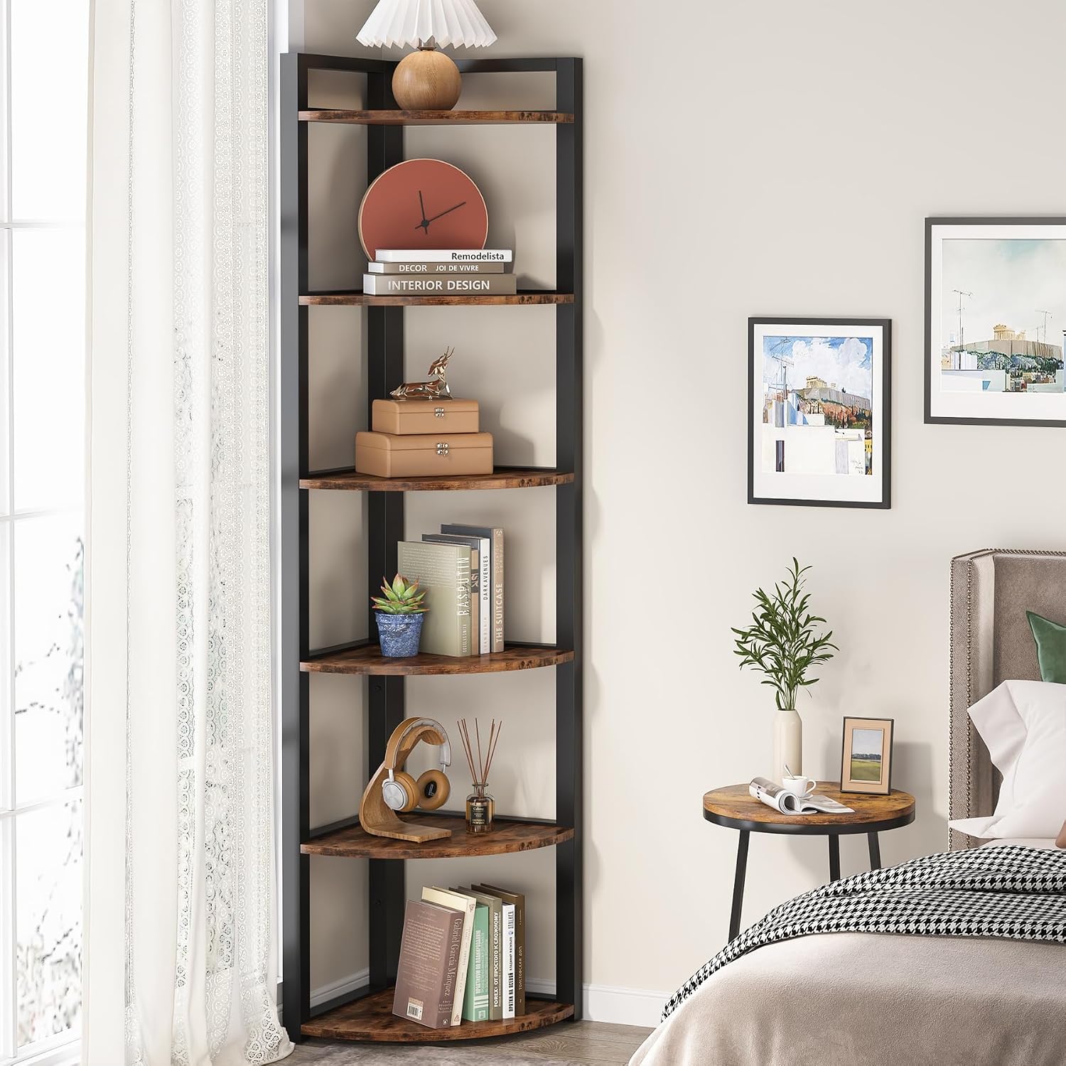 Étagère d'angle Tribesigns à 6 - Bookcase Wood Shelf avis et prix