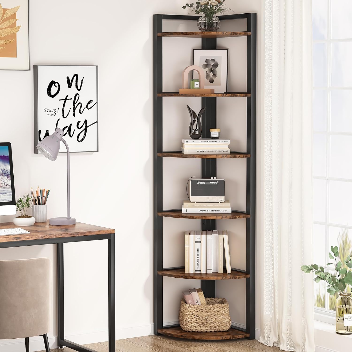 Étagère d'angle Tribesigns à 6 - Bookcase Wood Shelf avis et prix