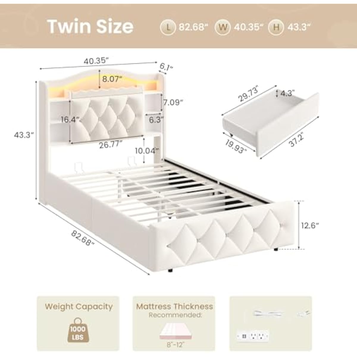 Lit double à plateforme avec t - Bookcase Wood Shelf avis et prix