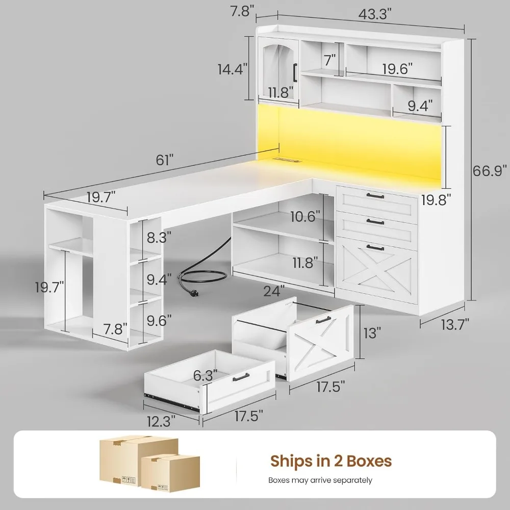 SEDETA Bureau d'angle en forme - Home Office L Shaped Desk avis et prix
