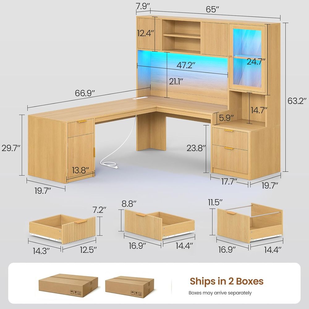 Bureau en L 67 x 65 avec LED R - Home Office L Shaped Desk avis et prix