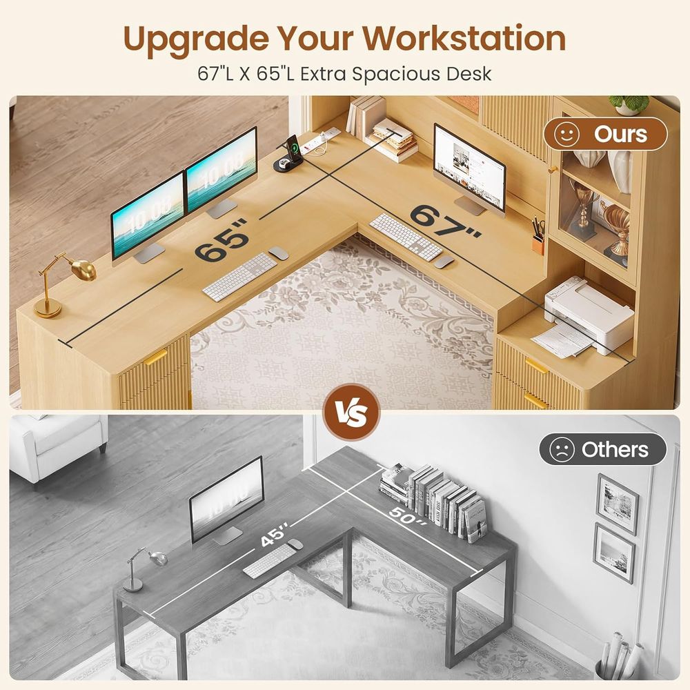 Bureau en L 67 x 65 avec LED R - Home Office L Shaped Desk avis et prix