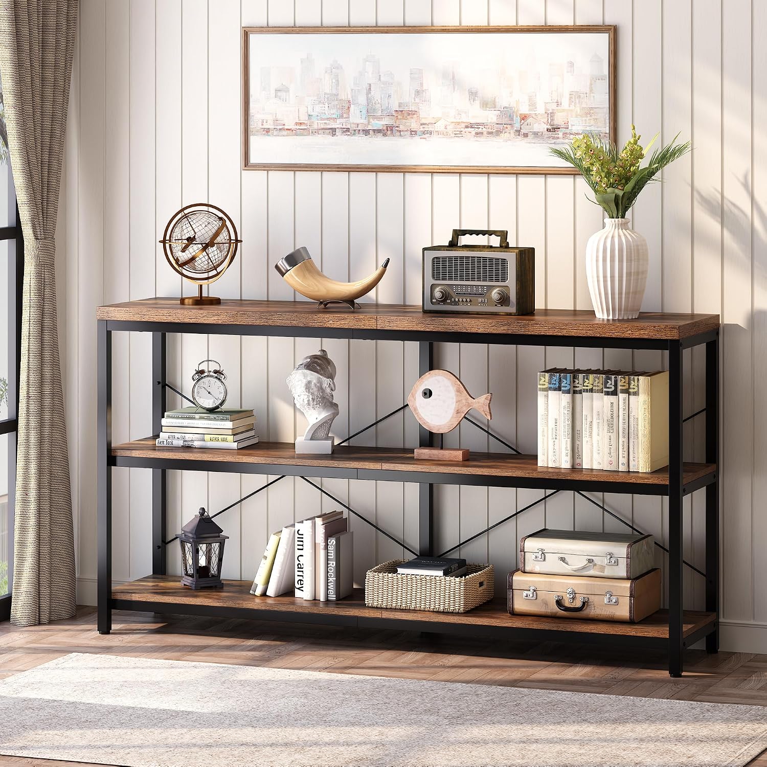 Étagère industrielle à 3 nivea - Bookcase Wood Shelf avis et prix