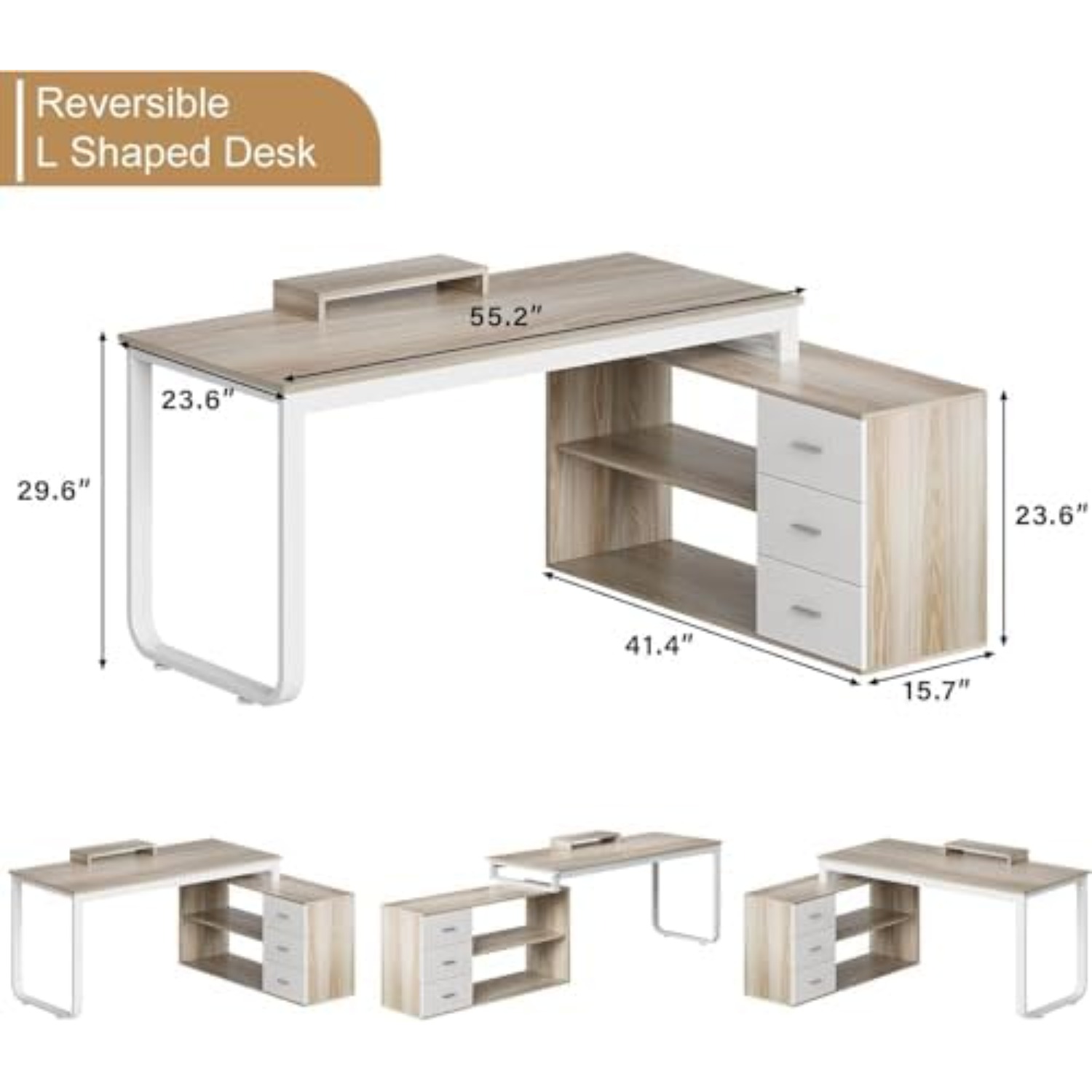 Bureau en forme de L de 55 po  - Home Office L Shaped Desk avis et prix