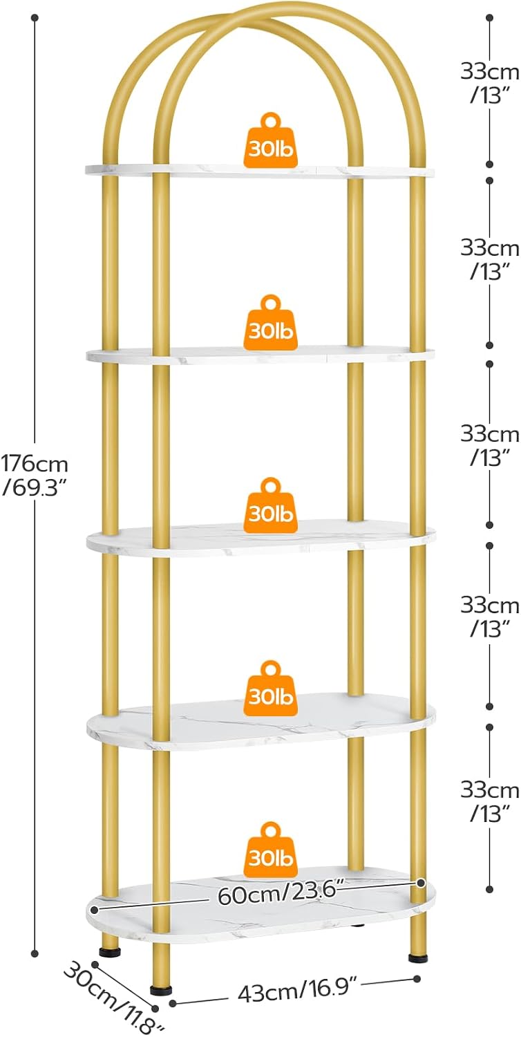 HOOBRO Étagère ouverte à 5 niv - Bookcase Wood Shelf avis et prix