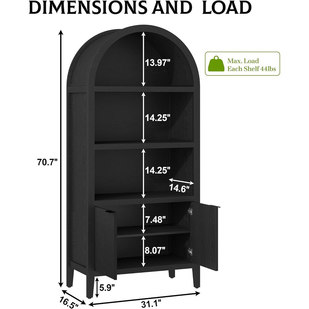 Bibliothèque arquée Yusong de  - Bookcase Wood Shelf avis et prix