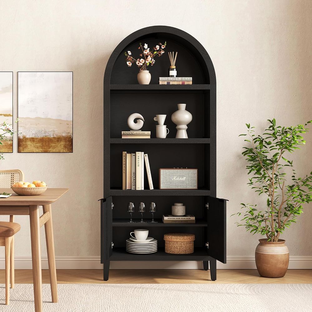 Bibliothèque arquée Yusong de  - Bookcase Wood Shelf avis et prix