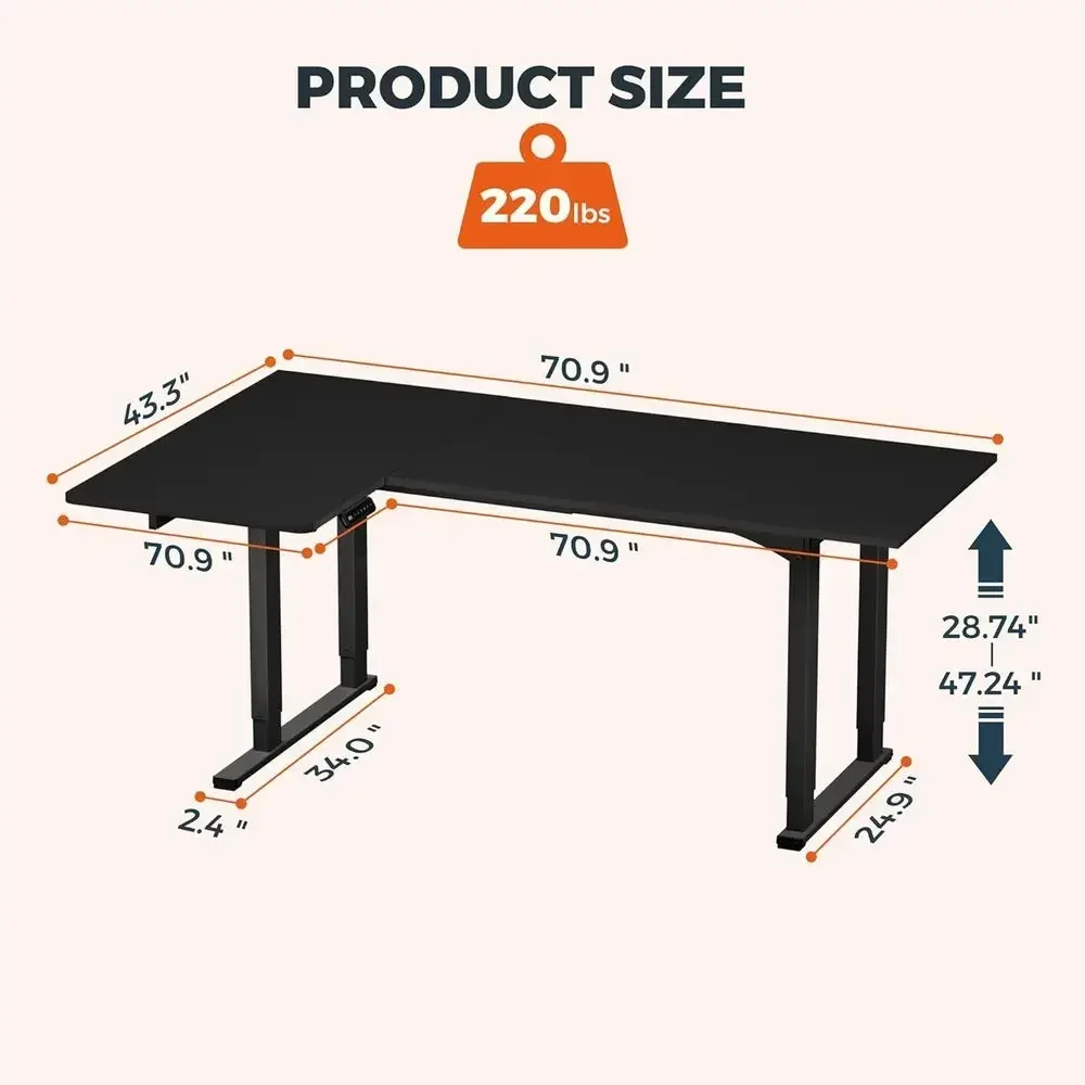 Bureau en forme de L à hauteur - Home Office L Shaped Desk avis et prix