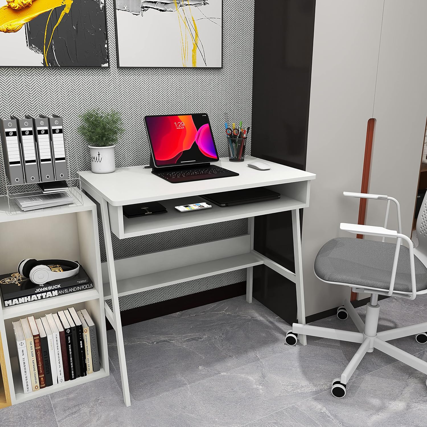 Bureau d'ordinateur en bois Co - Home Office With Two Desks avis et prix