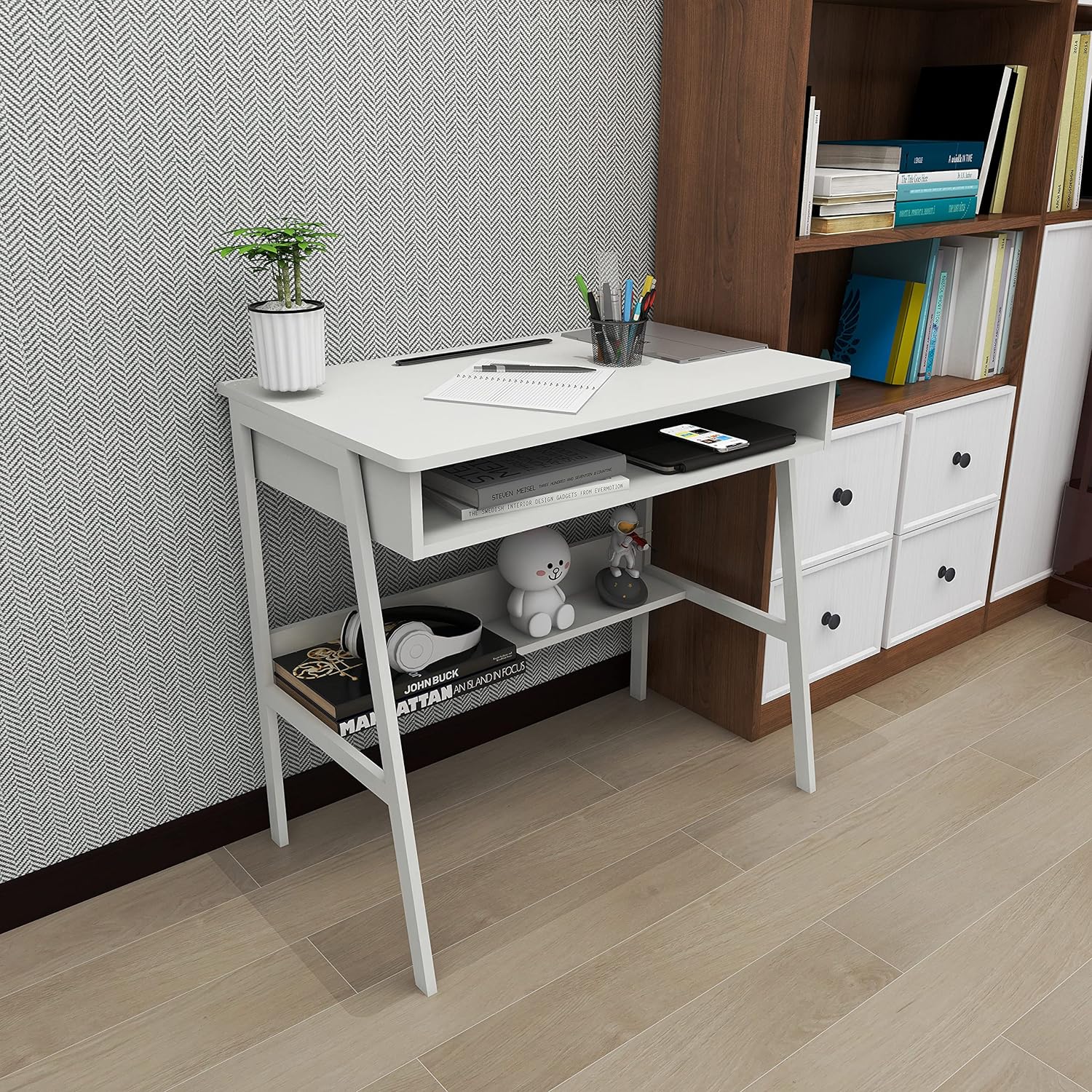 Bureau d'ordinateur en bois Co - Home Office With Two Desks avis et prix