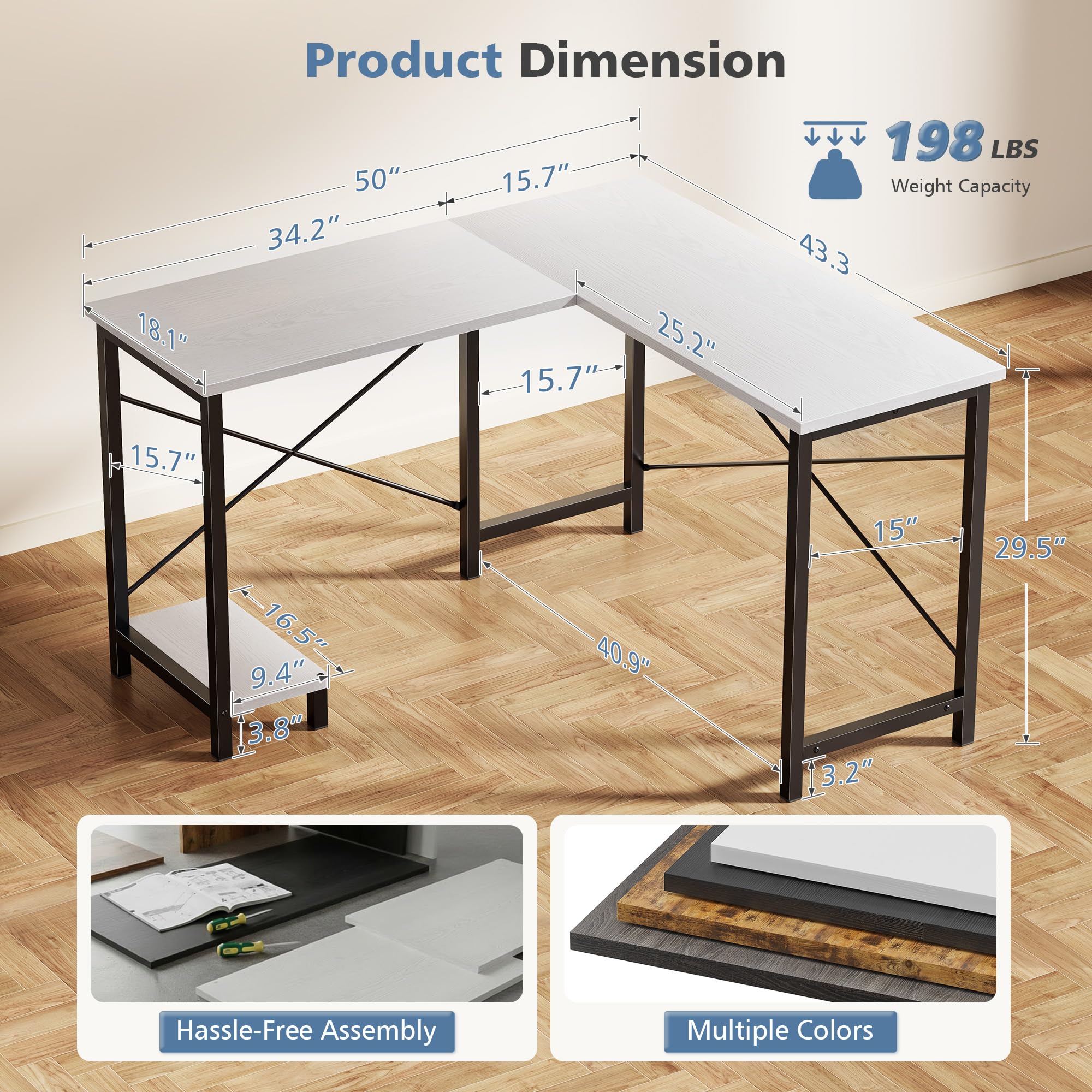 Bureau d'angle en forme de L J - Home Office L Shaped Desk avis et prix
