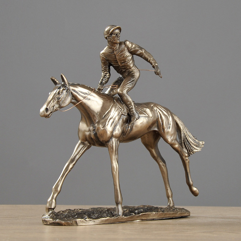 Statue de Deux Jockeys Chevaux - Home Office With Two Desks avis et prix