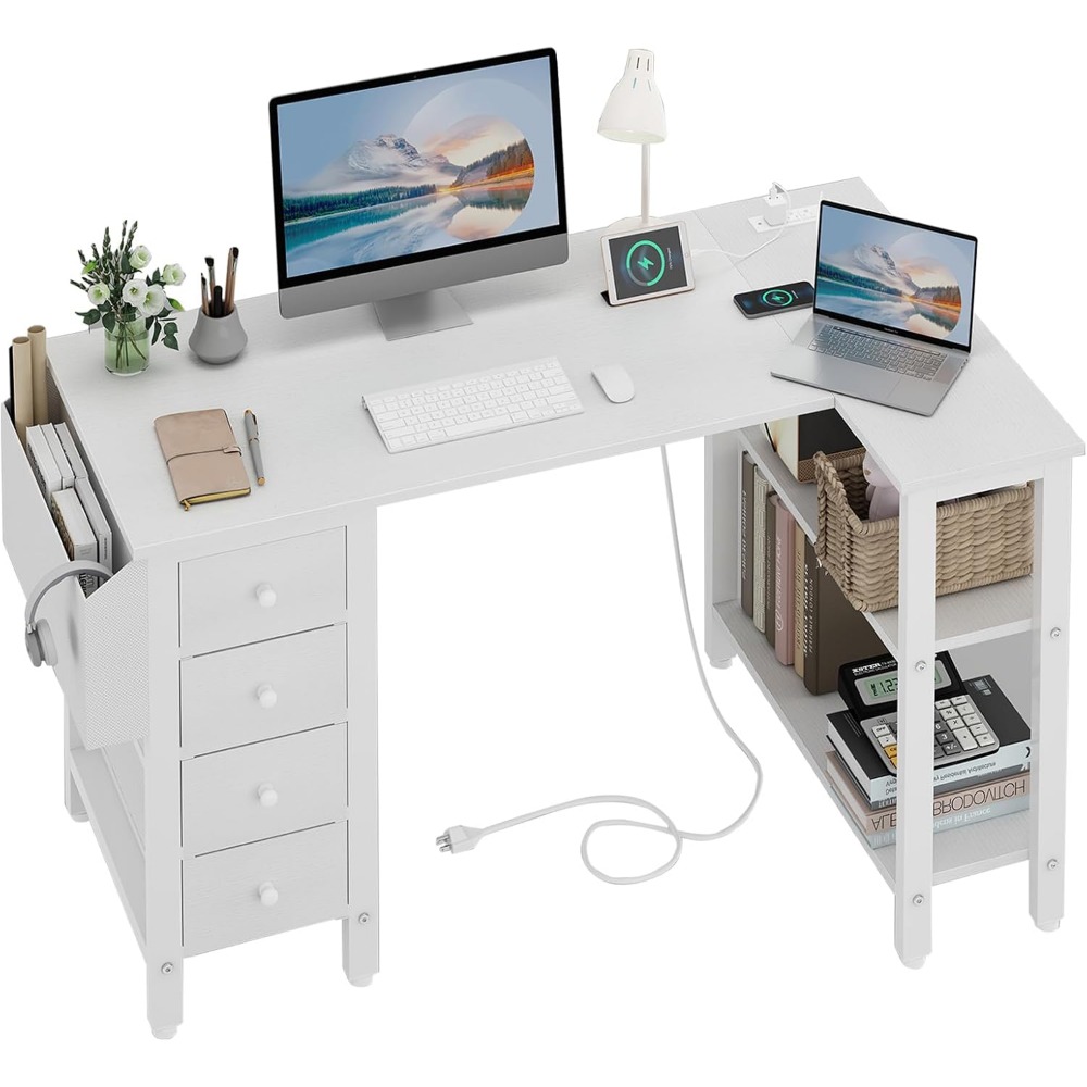 Bureau d'ordinateur blanc en f - Home Office L Shaped Desk avis et prix