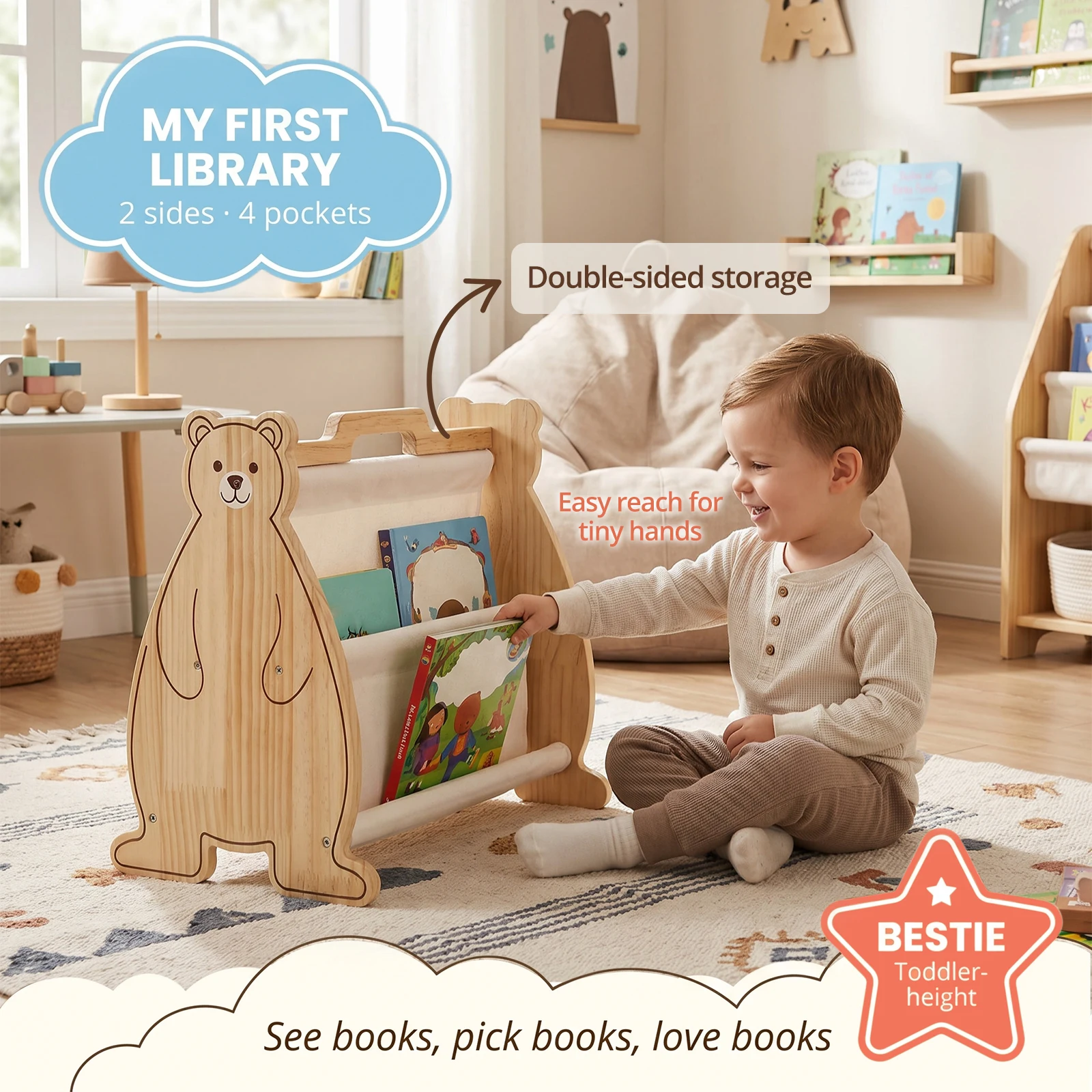 Étagère à livres pour enfants, - Bookcase Wood Shelf avis et prix