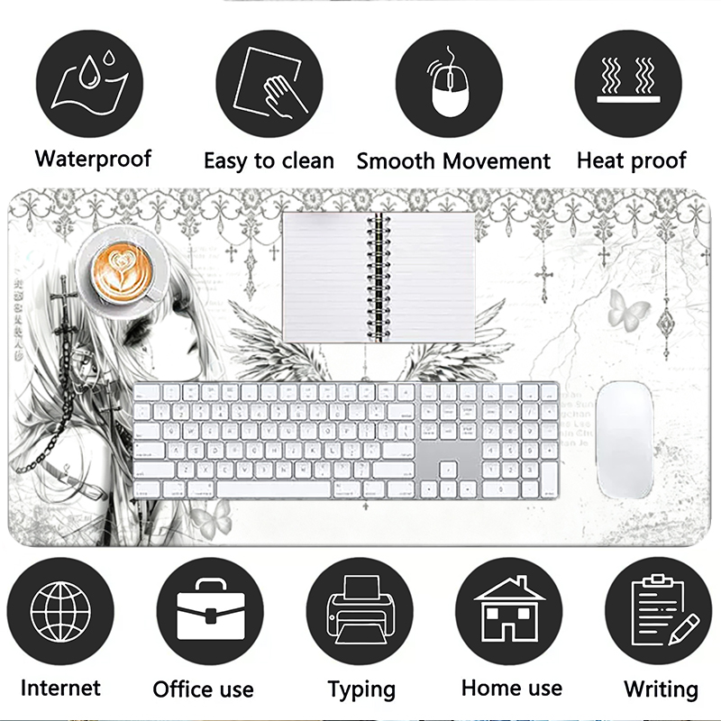 Tapis de souris en cuir noir e - Home Office Keyboard And Mouse avis et prix