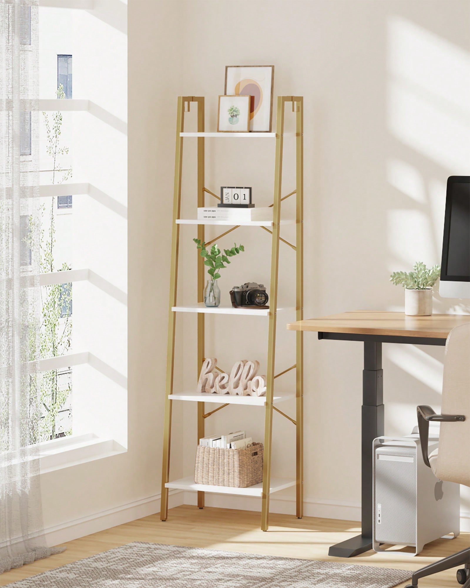 Étagère à 5 niveaux en forme d - Bookcase Wood Shelf avis et prix