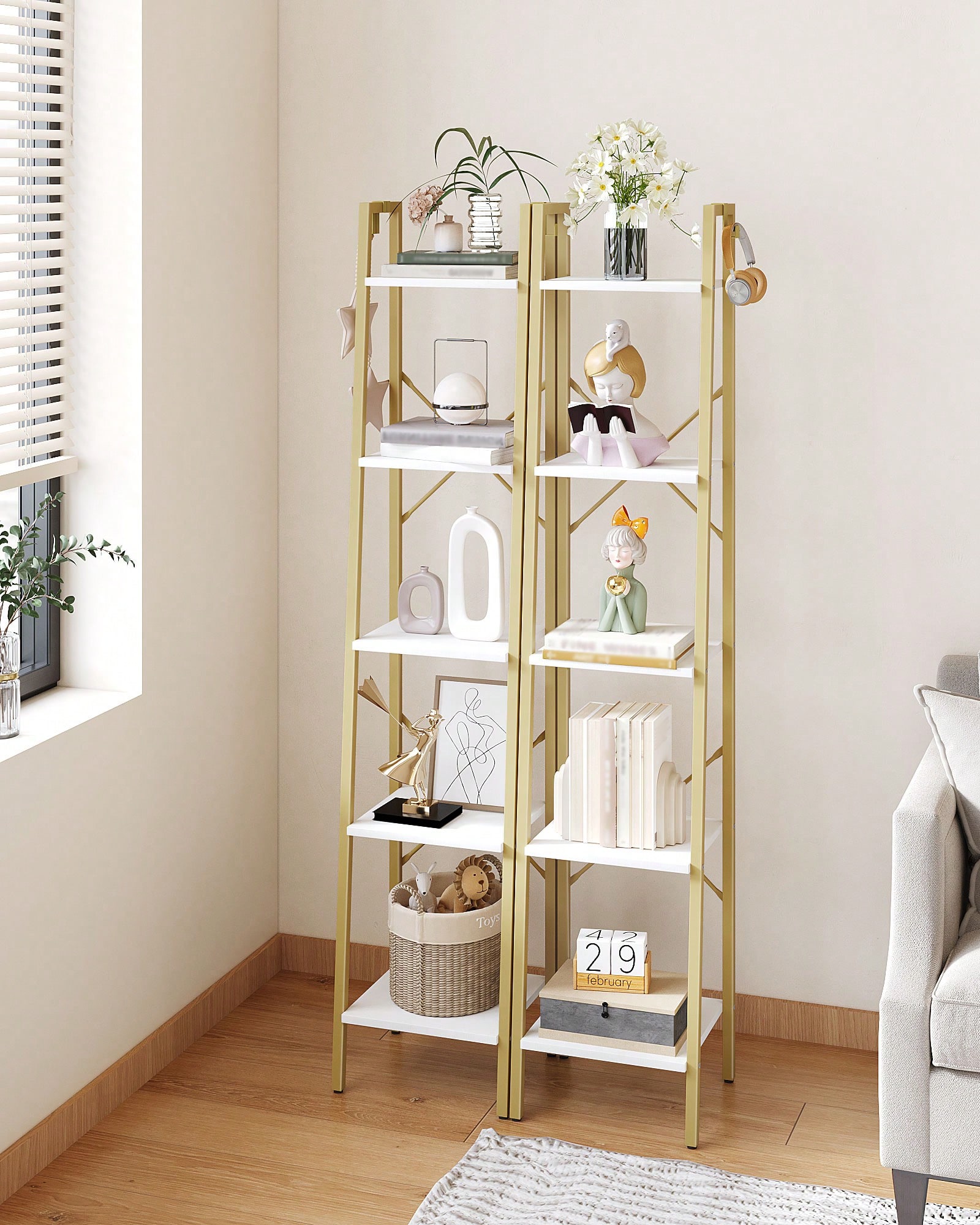 Étagère à 5 niveaux en forme d - Bookcase Wood Shelf avis et prix