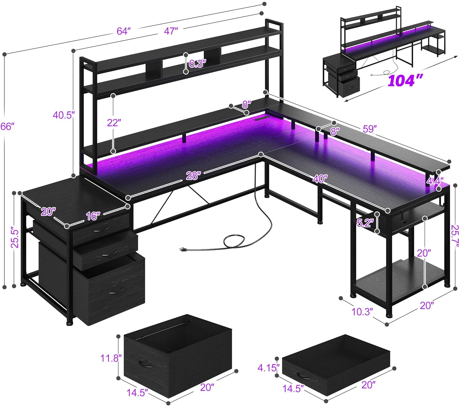 Bureau de jeu en forme de L de - Home Office With Two Desks avis et prix