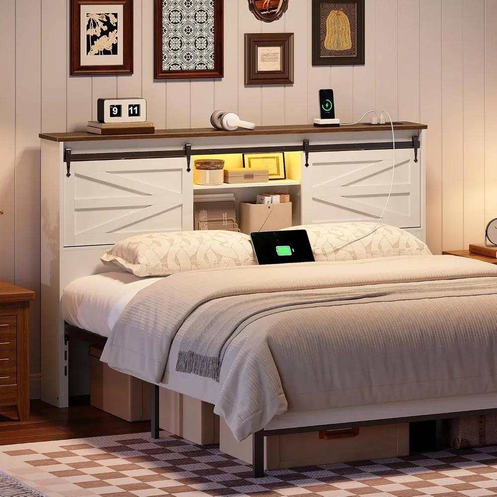 Tête de lit Queen avec étagère - Bookcase Wood Shelf avis et prix